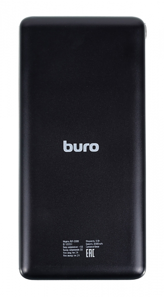 Мобильный аккумулятор Buro RLP-30000 Li-Pol 30000mAh 2.1A черный 2xUSB