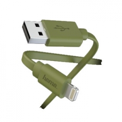 Кабель Hama 00187234 Lightning USB 2.0 (m) 1м зеленый плоский