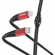 Кабель Hama 00183294 Lightning USB Type-C (m) 1.5м черный/красный