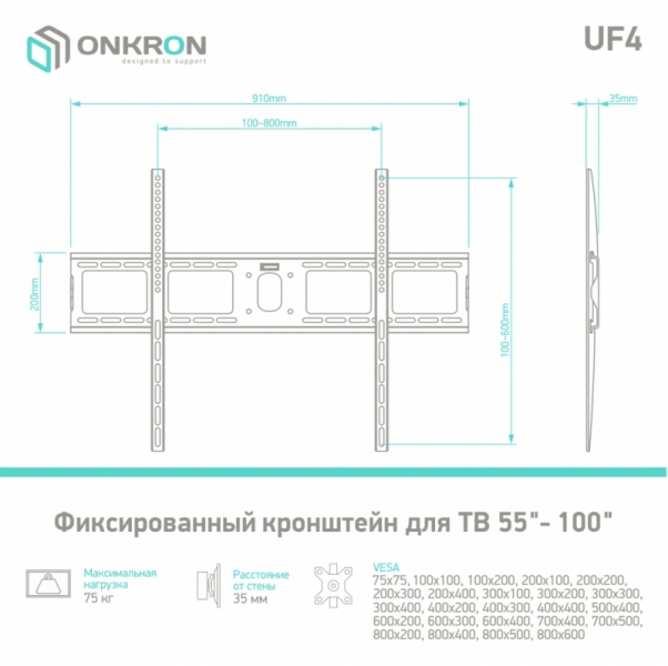 Кронштейн ONKRON UF4, 40-80