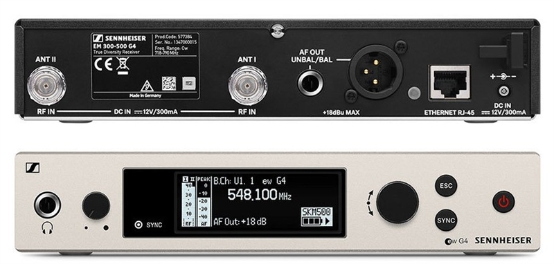 EW 500 G4-945-AW+ Беспроводная РЧ-система, 470-558 МГц, 32 канала, рэковый приёмник EM 300-500 G4, ручной передатчик SKM 500 G4. Динамический супер-кардиоидный капсюль MMD945-1.