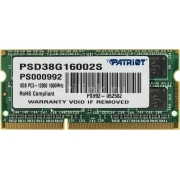 Модуль памяти PATRIOT 8GB PC12800 DDR3 SO-DIMM PSD38G16002S