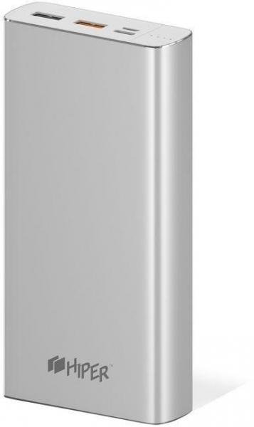 Мобильный аккумулятор Hiper MPX20000 SILVER Li-Ion 20000mAh 2.1A+1A серебристый 2xUSB
