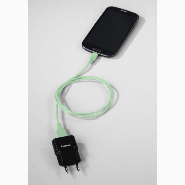 Кабель Hama Flexi-Slim 00135786 USB Type-C (m) USB A (m) 0.75м зеленый