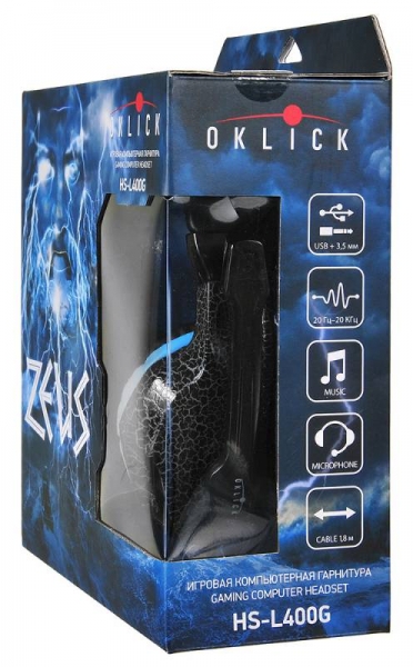 Наушники Oklick HS-L400G, черно-синий (359480)