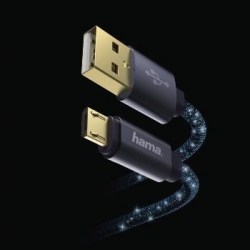 Кабель Hama Glitter 00183204 microUSB В (m) USB A (m) 1.5м синий