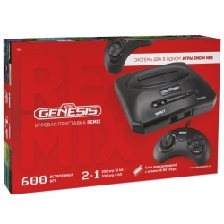 Игровая приставка Retro Genesis Remix (8+16Bit) + 600 игр (AV кабель, 2 проводных джойстика) (ConSkDn91)