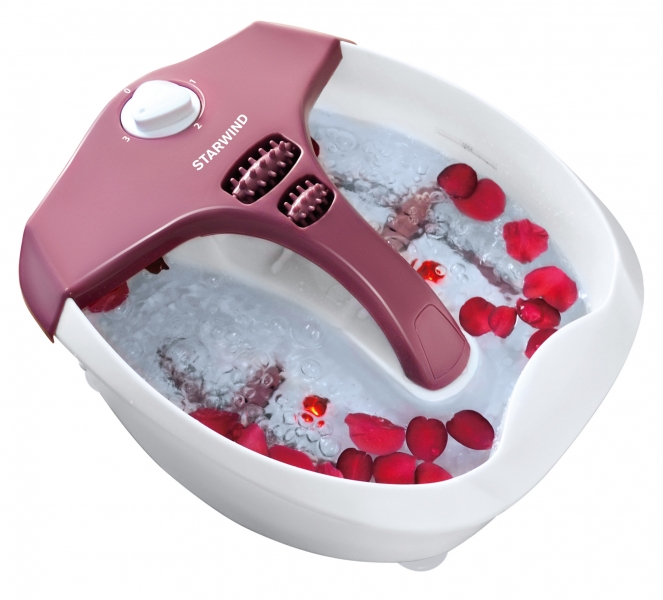 Гидромассажная ванночка для ног Starwind SFM5570, белый/розовый