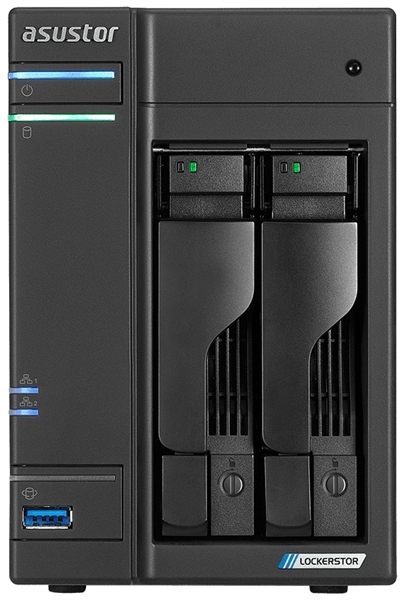 ASUSTOR AS6602T 2-Bay NAS/Media player/Intel Celeron J4125 2.0GHz up to 2.7GHz (Dual-Core ), 4GB SO-DIMM DDR4, noHDD(HDD,SSD),/2x1GbE(LAN)/3xUSB3.2,HDMI ; 90IX01F0-BW3S10