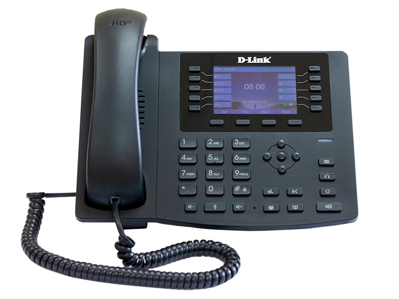 D-Link DPH-400GE/F2B , VoIP Phone with PoE support, 1 10/100/1000Base-T WAN port and 1 10/100/1000Base-T LAN port. Call Control Protocol SIP, Russian menu, 6 independent SIP line with backup proxy se
