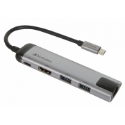 Verbatim USB-C multiport hub USB 3.1 GEN 1 / USB 3.0 x 2 / HDMI / RJ45