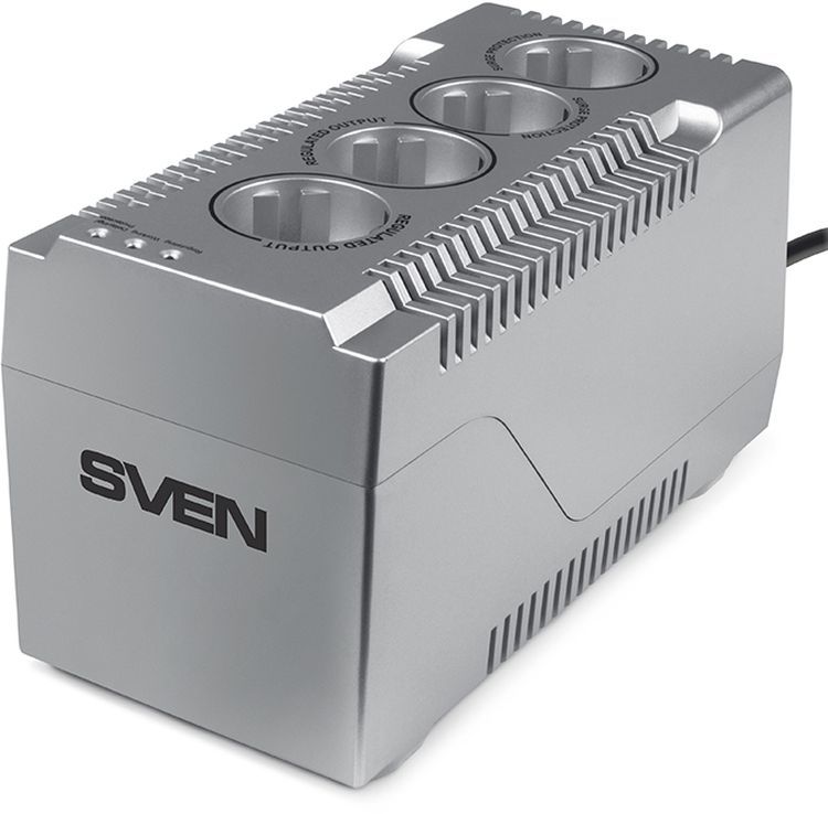 Стабилизатор напряжения Sven VR-F1000 серебристый (SV-018818)