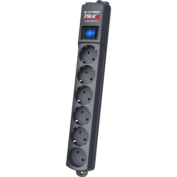 Pilot S surge protector 6 outlets (EUR 5 + 1 without grounding) 7 m, graphite