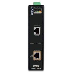 IP30, Industrial Single-Port 10/100/1000Mbps 802.3bt PoE++ Injector (60 Watts, Legacy mode support, PoE Usage LED, -40 to 75 C)