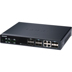 QNAP QSW-M1204-4C Managed 10 Gbps switch with 12 SFP + ports, 4 of which are combined with RJ-45, throughput up to 240 Gbps, JumboFrame support.