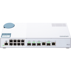 QNAP QSW-M408-2C Managed switch 10 Gb / s with 4 SFP + ports, 2 of which are combined with RJ-45, 8 1 Gb / s RJ-45 ports, bandwidth up to 96 Gb / s, JumboFrame support