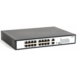 SKAT PoE-16E-2G PoE Plus switch, power 250W, ports: 16-Ethernet, 2-Uplink