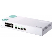 QNAP QSW-308-1C Unmanaged 10 Gb / s switch with 3 SFP + ports, of which 1 is combined with RJ-45, and 8 1 Gb / s RJ-45 ports, bandwidth up to 76 Gb / s, support JumboFrame