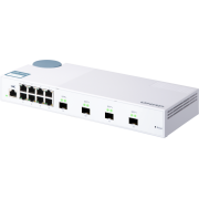 QNAP QSW-M408S 10 Gbps managed switch with 4 SFP + ports, 8 1 Gbps RJ-45 ports, bandwidth up to 96 Gbps, JumboFrame support.