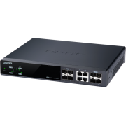QNAP QSW-M804-4C 10 Gbps managed switch with 8 SFP + ports, 4 of which are combined with RJ-45, throughput up to 160 Gbps, JumboFrame support.