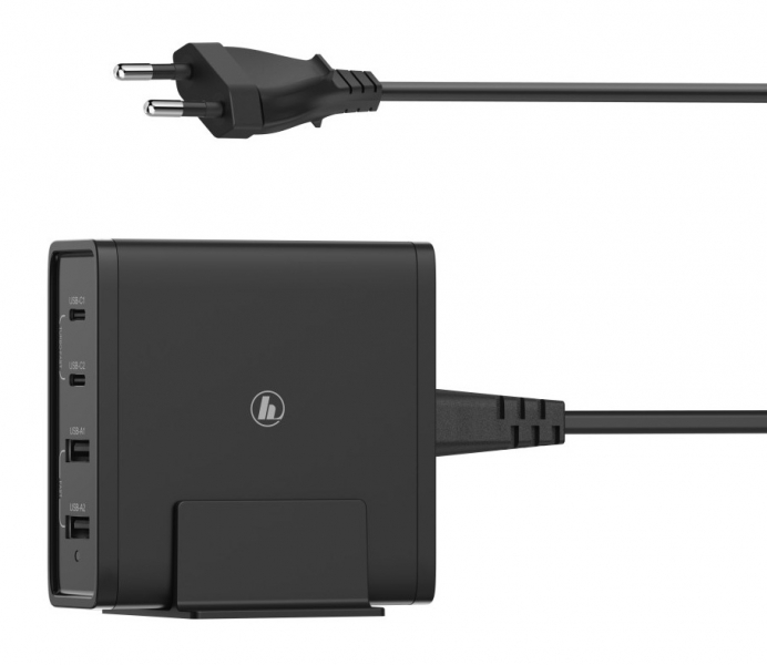 Блок питания Hama H-200011 USB-C 4 ports автоматический 65W 5V-20V 3.25A 4xUSB от бытовой электросети