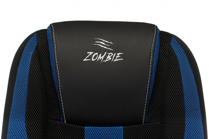 Кресло игровое Zombie 9 черный/синий искусст.кожа/ткань крестовина пластик