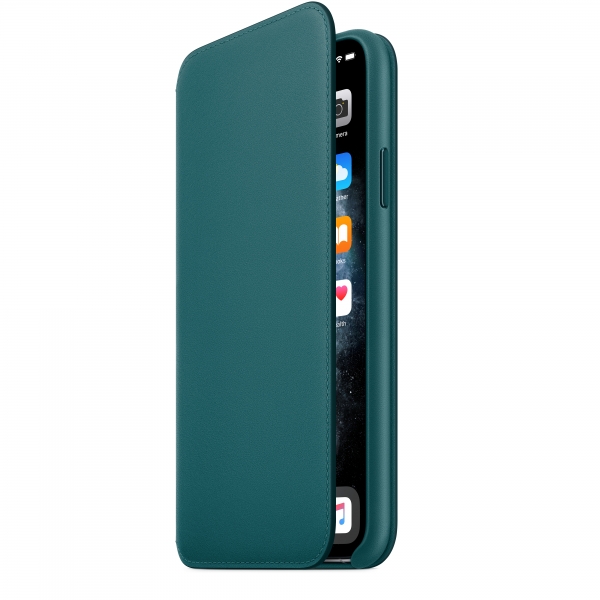 iPhone 11 Pro Max Leather Folio - Peacock