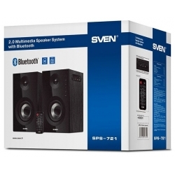 SVEN SPS-721, чёрный, акустическая система 2.0, мощность 2x25Вт (RMS), USD/SD, пульт ДУ, Bluetooth