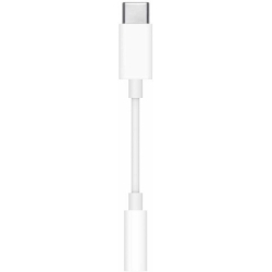 Переходник Apple MU7E2ZM/A mini-Jack 3.5 (m) USB Type-C (m) белый