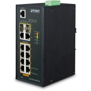 IP30 Industrial L2/L4 8-Port 10/100/1000T 802.3at PoE + 2-Port 10/100/100T + 2-Port 100/1000X SFP Managed Switch (-40~75 degrees C), dual redundant power input on 48~56VDC terminal block, SNMPv3, 802.1Q VLAN, IGMP Snooping, SSL, SSH, ACL