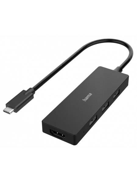Разветвитель USB-C Hama H-200113 4порт. черный (00200113)