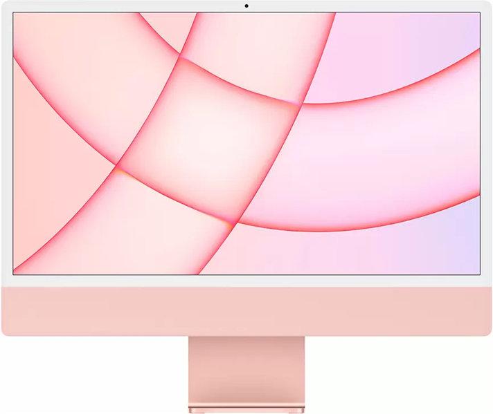 Apple 24-inch iMac Retina 4.5K (2021): Apple M1 chip with 8-core CPU & 8core GPU, 8GB, 256GB SSD, 2xTbt/USB 4, 2xUSB-3, 1Gb Ethernet, Kbd w.Touch ID, Mouse - Pink