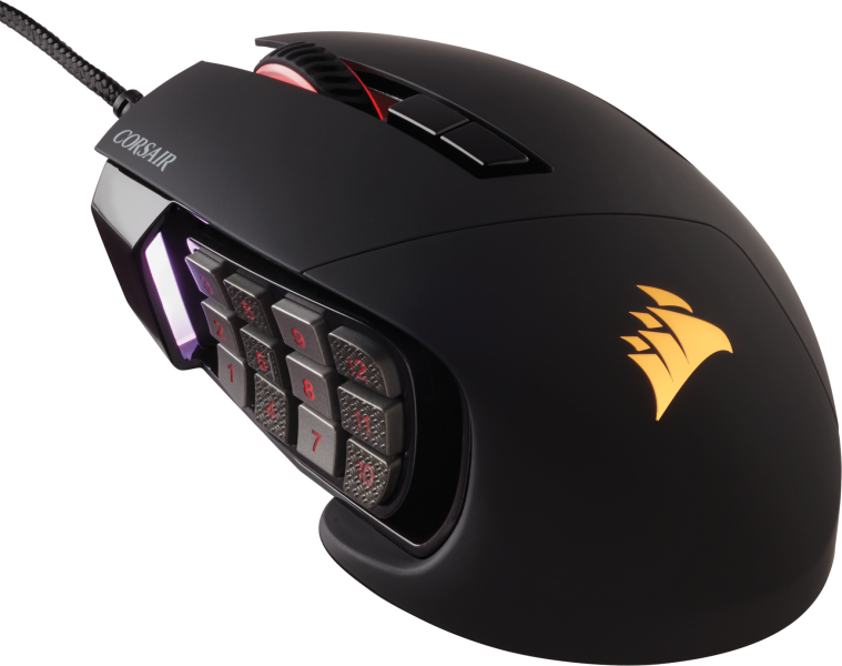 Игровая мышь Corsair Gaming™ SCIMITAR RGB ELITE, MOBA/MMO Gaming Mouse, Black, Backlit RGB LED, 18000 DPI, Optical (EU version)