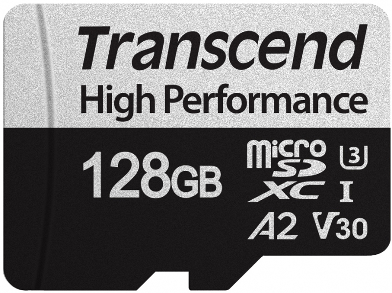 Transcend 128GB microSDXC Class 10 UHS-I U3 V30 A2 R100, W85MB/s without SD adapter