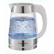 Чайник электрический Starwind SKG2011 1.7л. 2200Вт белый/серебристый (корпус: стекло)