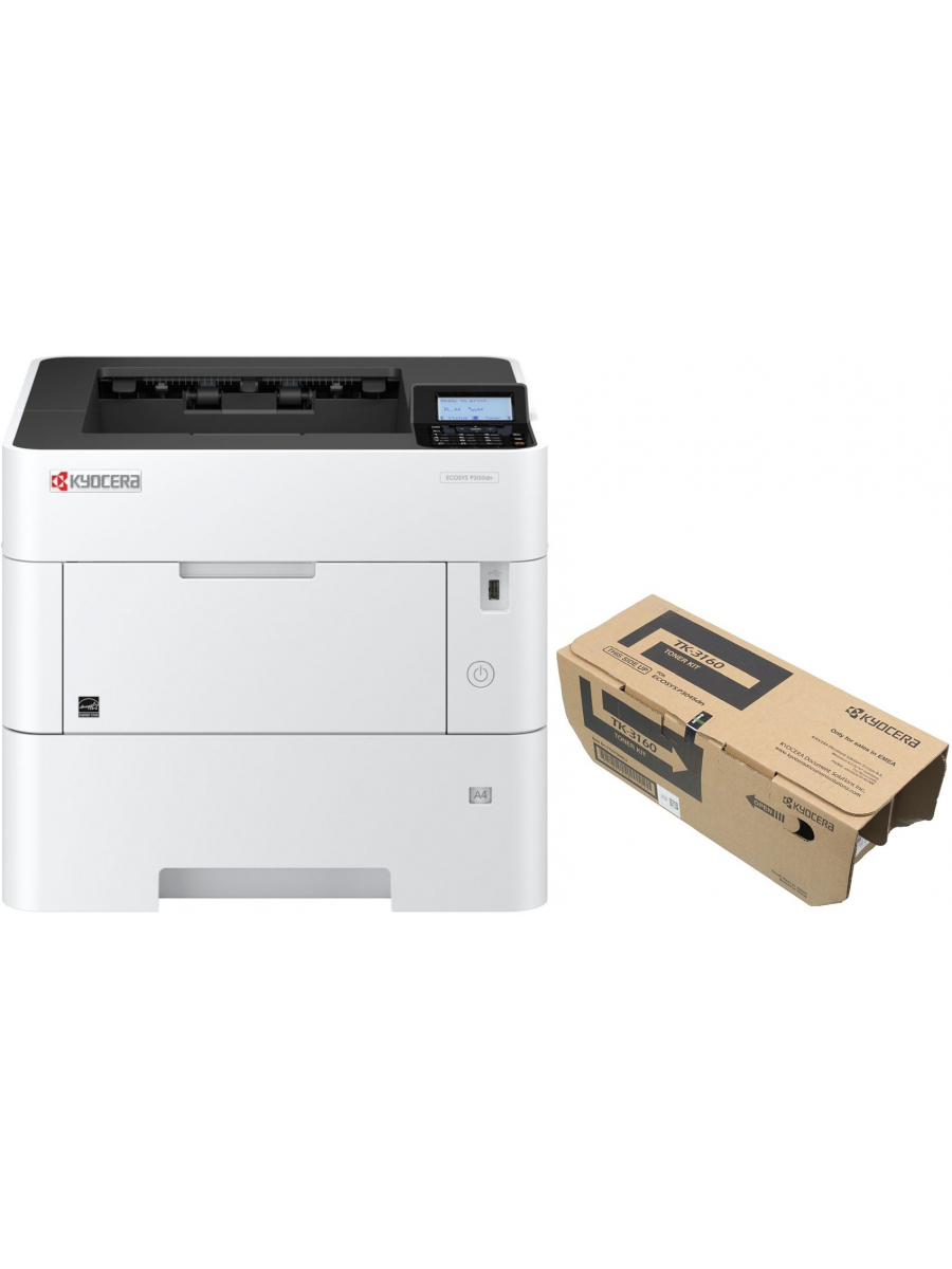 Принтер лазерный Kyocera P3150dn bundle (P3150DN), белый