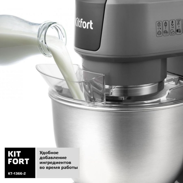 Кухонный комбайн Kitfort KT-1366-2, серый