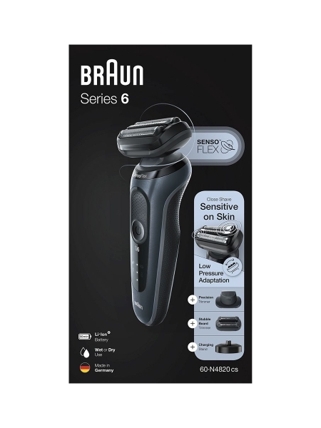 Бритва сетчатая Braun Series 6 60-N4820cs, черный