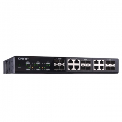 QNAP QSW-1208-8C 10GbE switch 12 ports (4x10G SFP+ ports +  8x10G combo ports (RJ-45 10GbE and 10G SFP+))