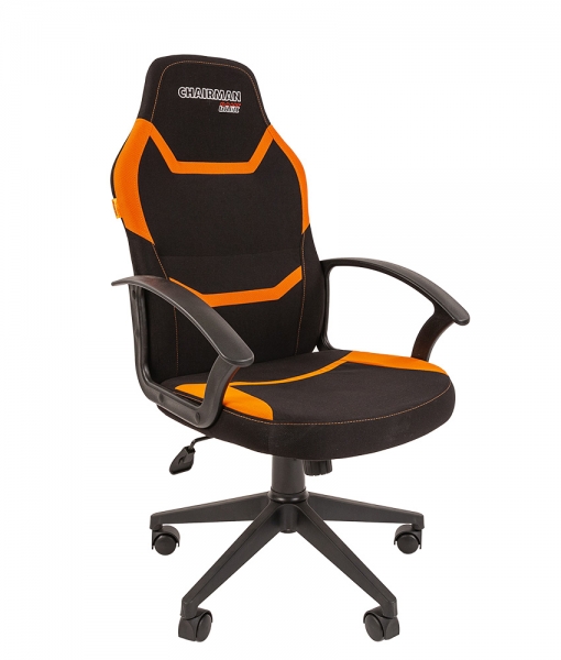 Кресло игровое Chairman game 9, черно/оранжевый (7068843)