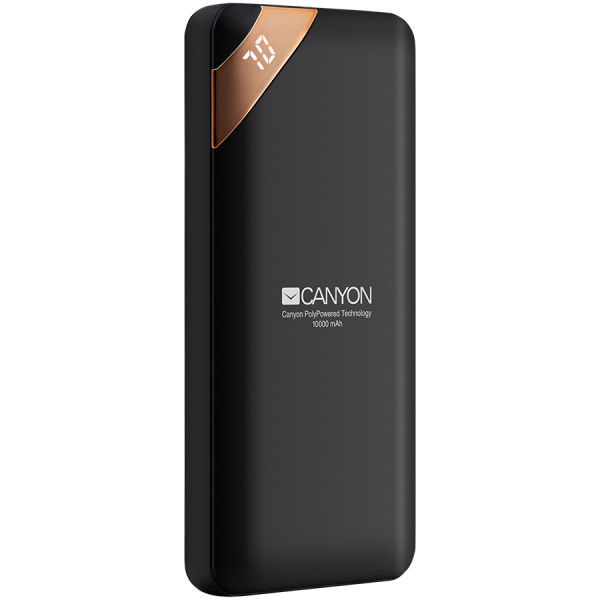 Внешний аккумулятор CANYON PB-102 10000mAh, черный (CNE-CPBP10B)