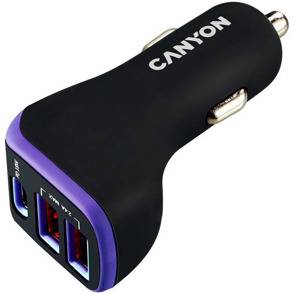 Автомобильное зарядное устройство CANYON С-08, фиолетовый