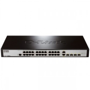 L2 Managed Switch with 24 10/100Base-TX ports and 2 100/1000Base-X SFP ports and 2 100/1000Base-T/SFP combo-ports.8K Mac address, 802.3x Flow Control, 4K of 802.1Q VLAN, 802.1p Priority Queues, Traffic Segmentation, Bandwidth Control