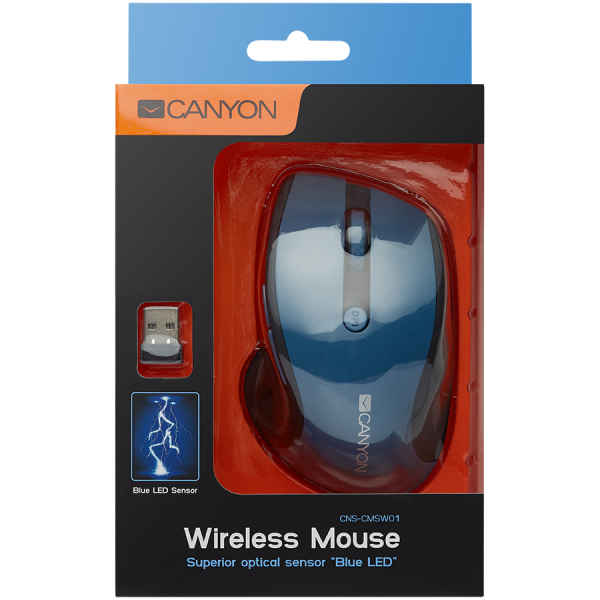 Мышь CANYON MW-01, синий