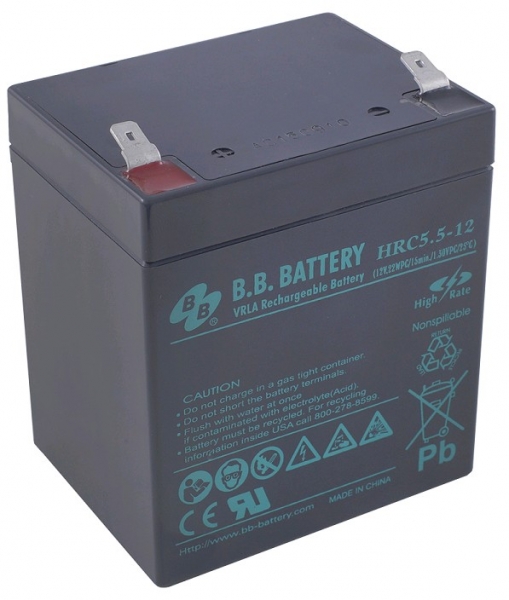 Аккумуляторная батарея для ИБП B.B. Battery HRC 5.5-12 (12V, 5Ah)