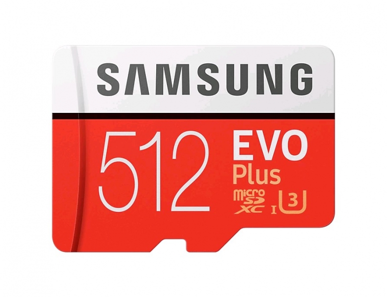 Карта памяти MicroSDXC 512GB Samsung EVO Plus Class 10 (UHS-I U1) + SD адаптер MB-MC512HA/RU