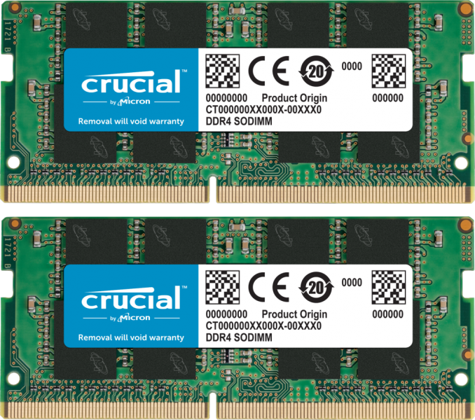 Crucial SODIMM 32GB Kit (16GBx2) DDR4 2666 MT/s (PC4-21300) CL19 Unbuffered 260pin