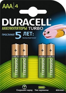 Аккумулятор Duracell HR03-4BL AAA NiMH 850mAh
