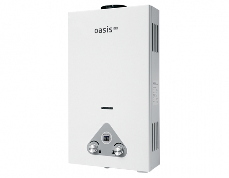Газовый проточный водонагреватель OASIS W-20 ECO, белый 