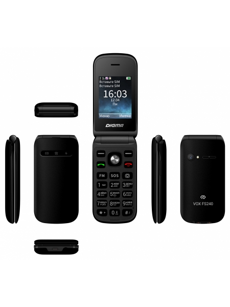 Мобильный телефон Digma VOX FS240 32Mb VT2074MM, черный 